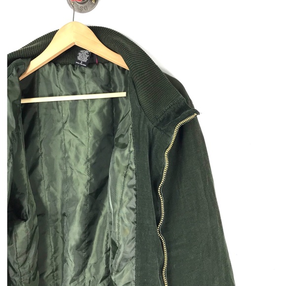 Torrid 3x jacket green bomber front zip corduroy - Picture 3 of 6